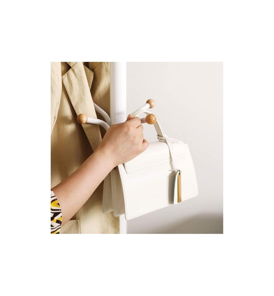 Songmics - Porte-manteau 182 cm, Blanc, Métal