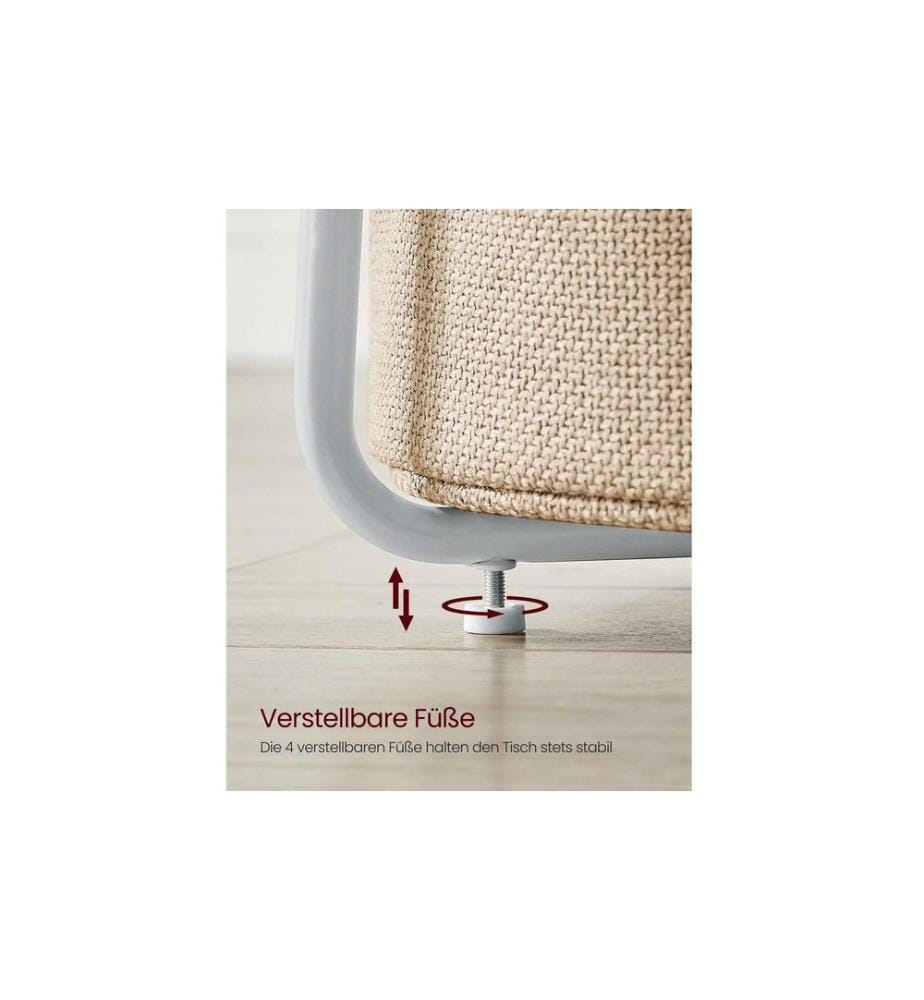 Songmics - Table d'appoint avec panier Blanc/Nature