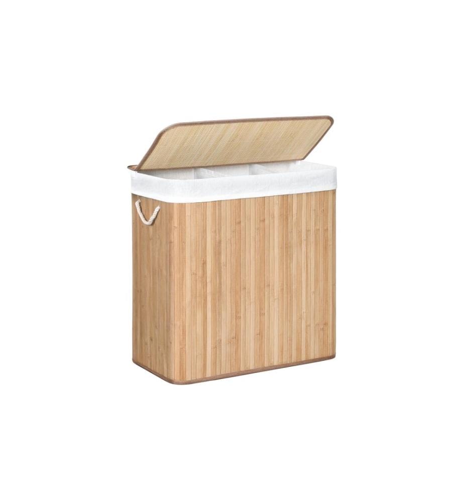 Songmics - Wäschekorb  mit Deckel 150 l, Nature