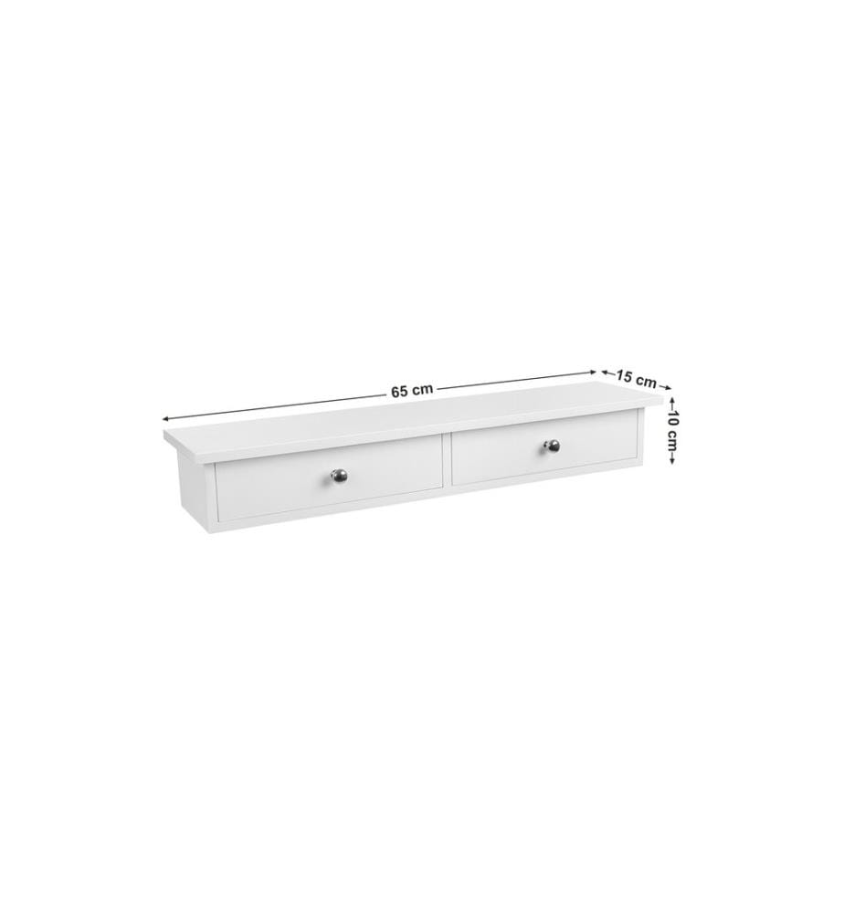 Songmics - Étagère murale avec 2 tiroirs Blanc