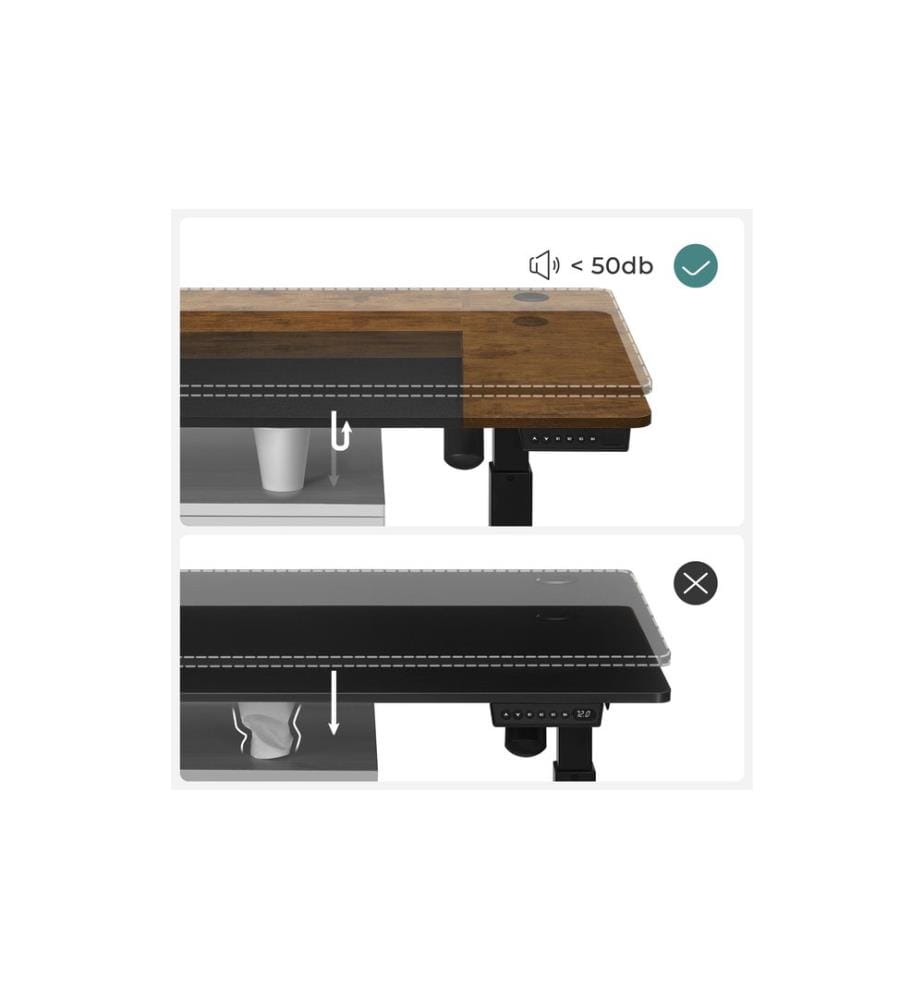 Songmics - Stehtisch 120 x 60 cm, Vintagebraun-Schwarz