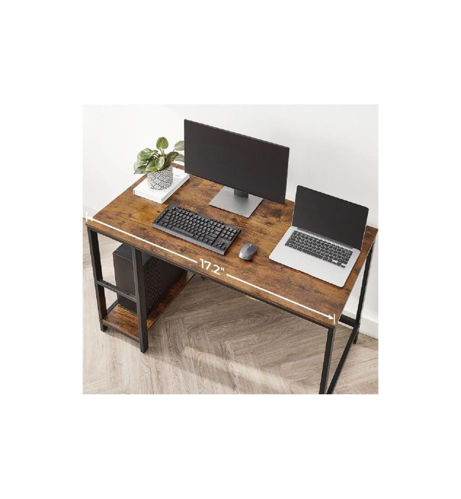 Songmics - Table LWD47X Brun vintage-noir