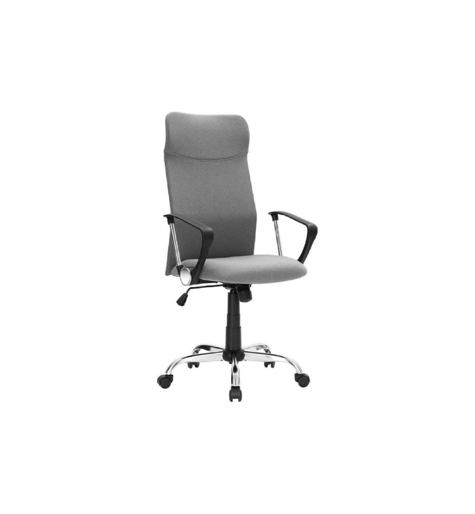 Songmics - Chaise de bureau avec dossier rembourré et accoudoirs, gris