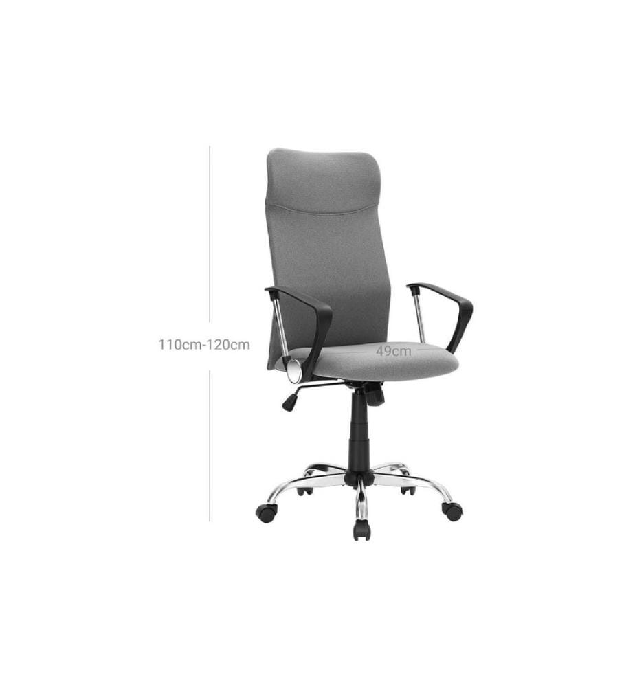 Songmics - Chaise de bureau avec dossier rembourré et accoudoirs, gris