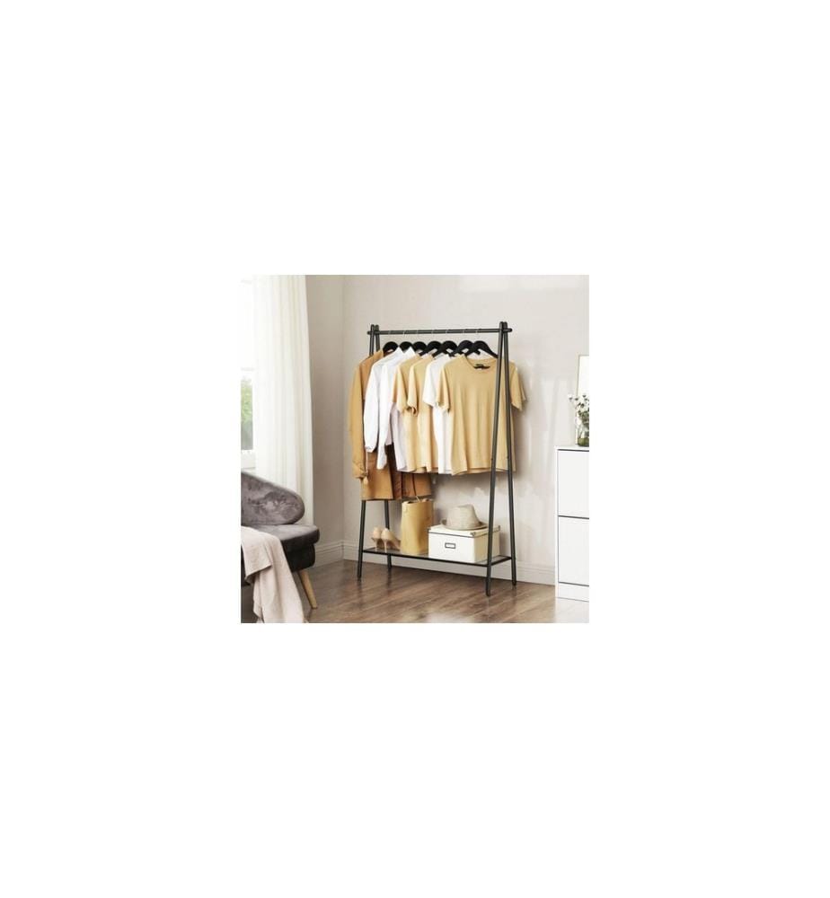 Songmics - Porte-manteau 153 cm, Noir/Noir mat