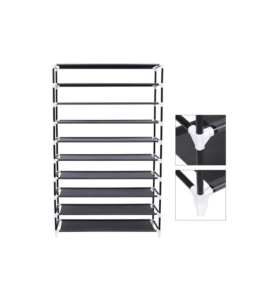 Songmics - Schuhschrank mit Rolltür 100 x 28 x 162 cm, Schwarz