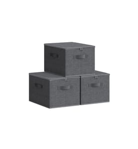 Songmics - Boîte de rangement 3 pièces, Gris