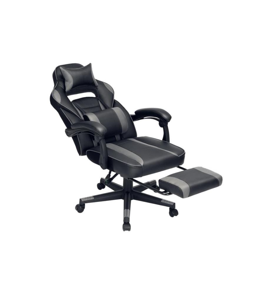 Songmics - Chaise de bureau avec dossier inclinable, noir / gris