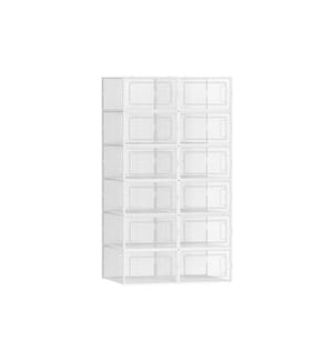 Songmics - Organiseur à chaussures 12 pièces, 33.3 x 14 cm, Transparent