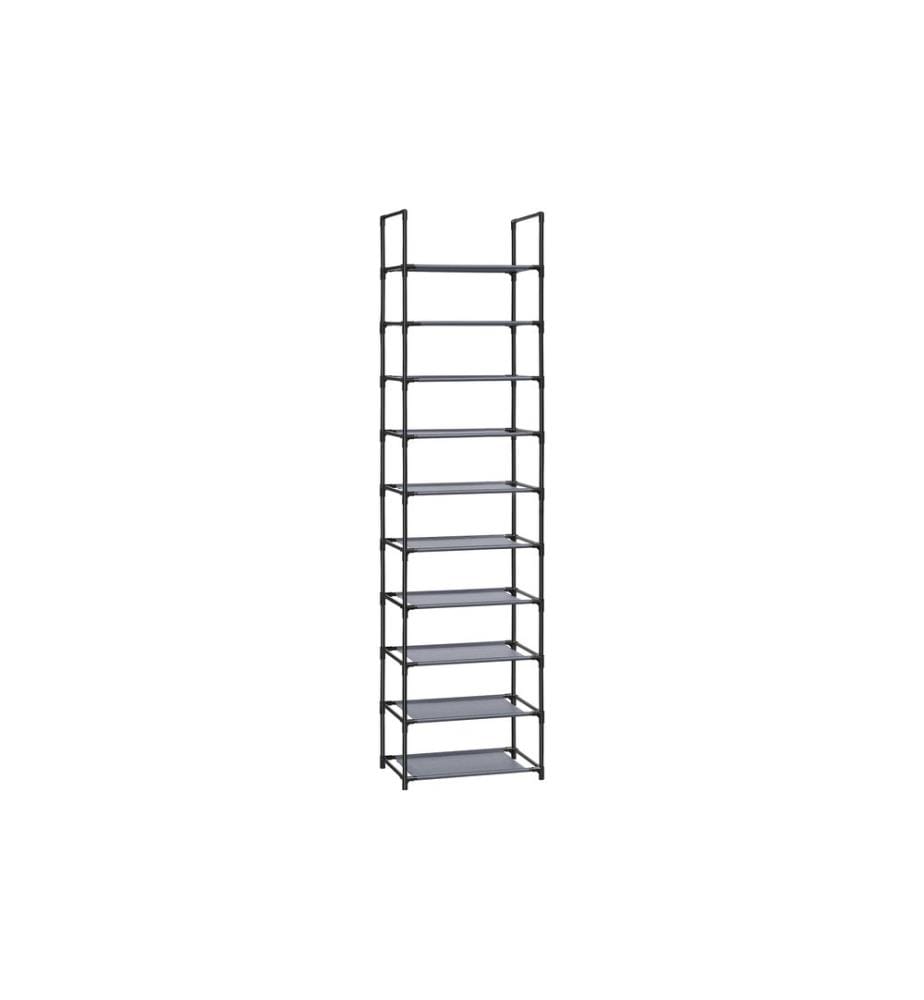 Songmics - Étagère à chaussures avec 10 étagères 45 x 173 cm, Gris
