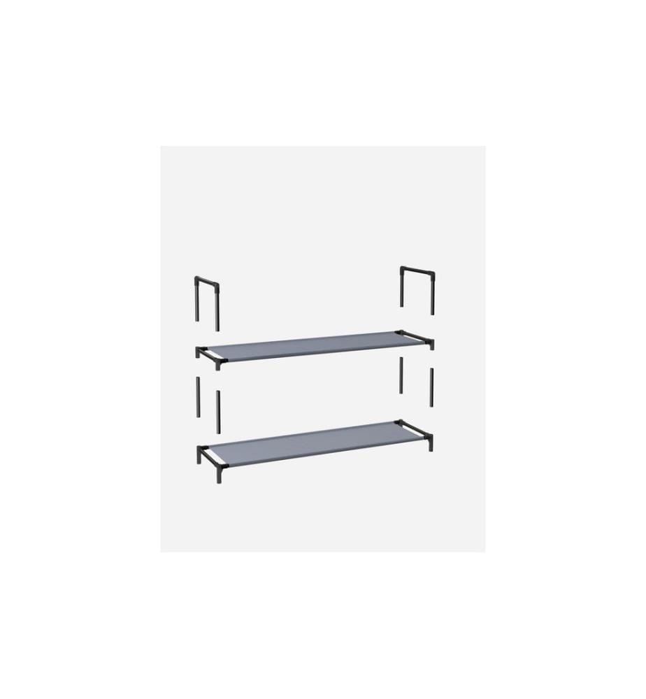 Songmics - Étagère à chaussures avec 10 étagères 45 x 173 cm, Gris