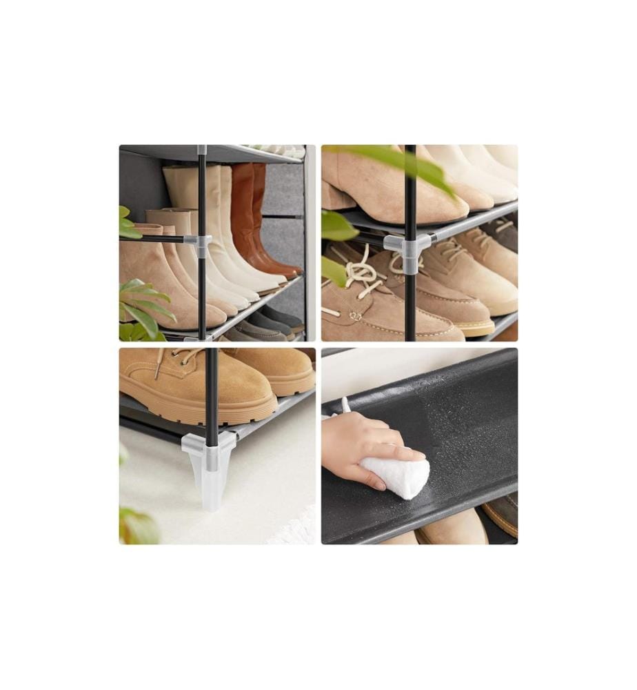 Songmics - Schuhregal mit Abdeckung 88 x 160 cm, Grau
