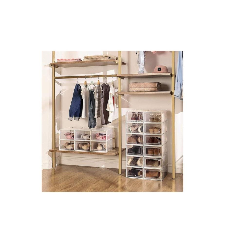 Songmics - Schuhboxen 23 x 14 cm, Transparent