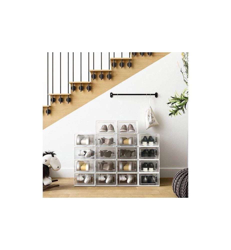 Songmics - Schuhboxen 23 x 14 cm, Transparent