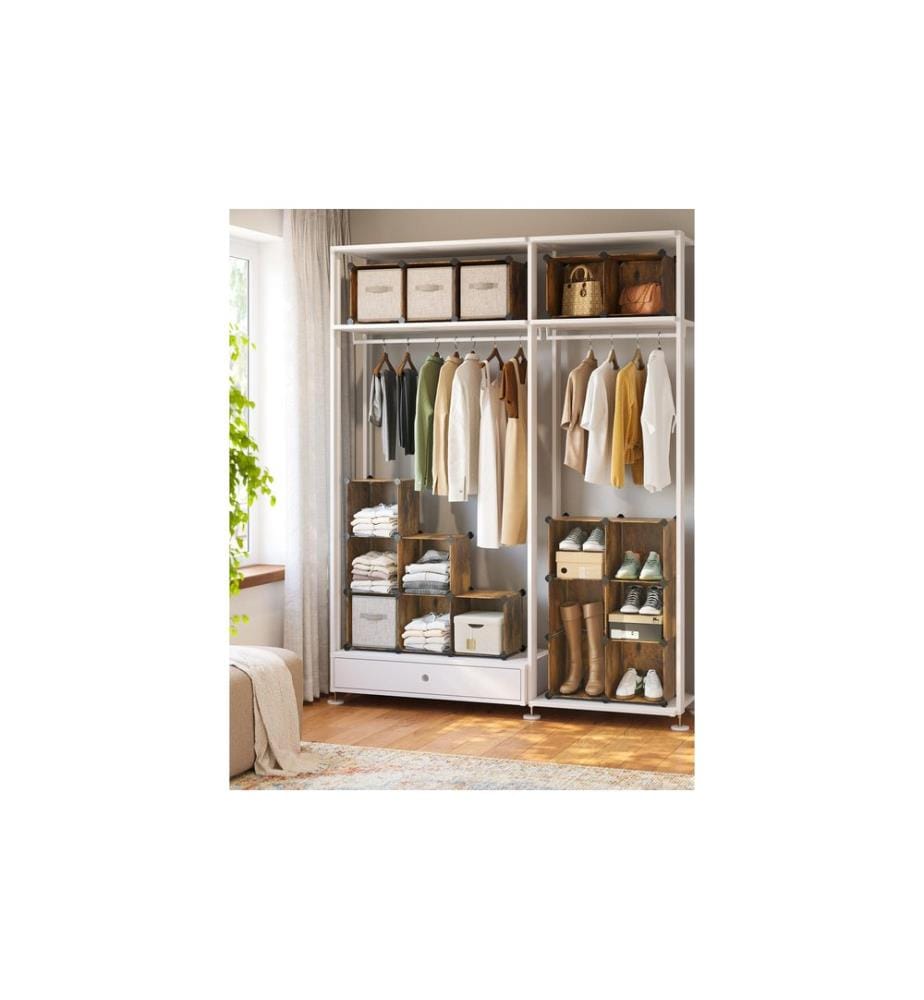 Songmics - Regal zum zusammenstecken Vintagebraun