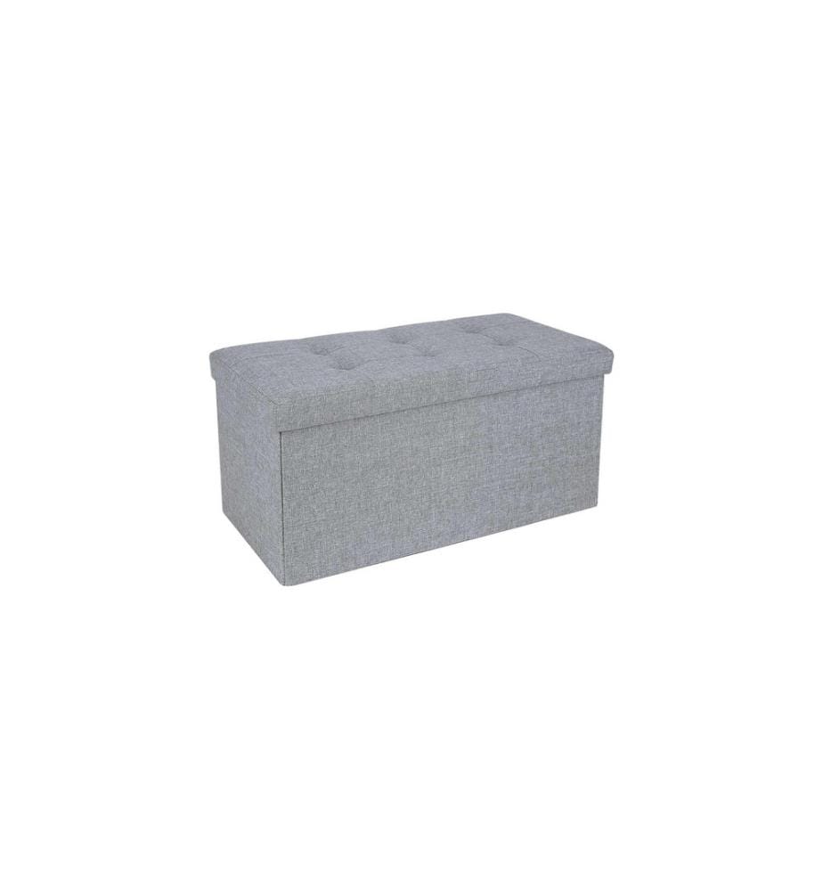 Songmics - Coffre-siège Ottomane avec espace de rangement 76 x 38 cm, Gris
