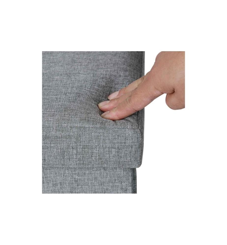 Songmics - Coffre-siège Ottomane avec espace de rangement 76 x 38 cm, Gris