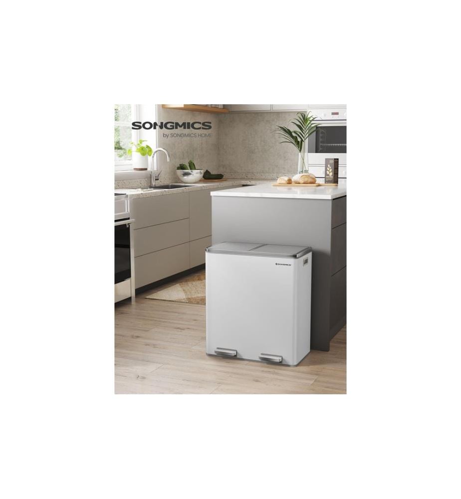 Songmics - Abfalleimer Mülleimer 60 l, Weiss