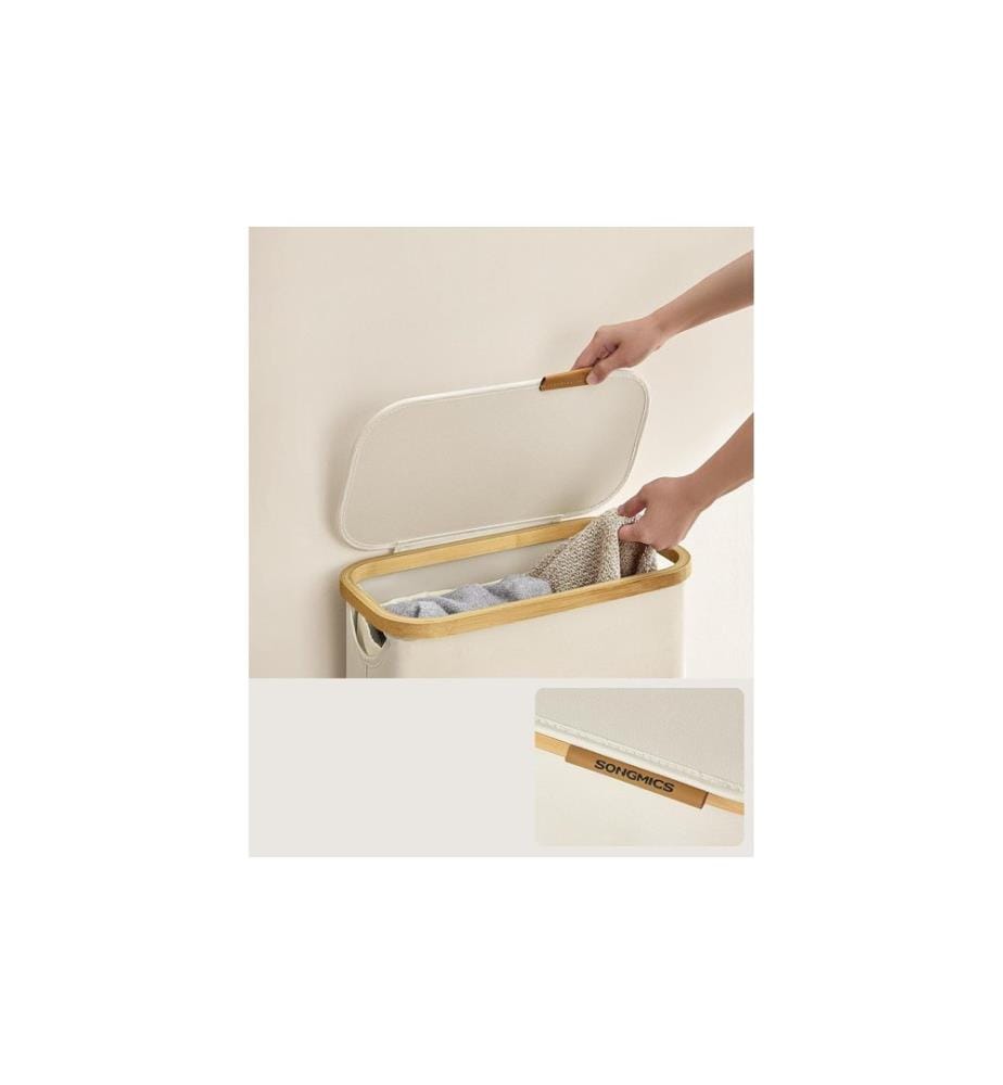 Songmics - Wäschekorb  65 l, Beige