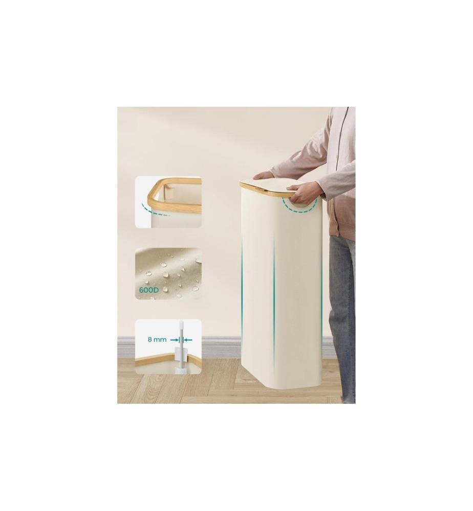 Songmics - Wäschekorb  65 l, Beige
