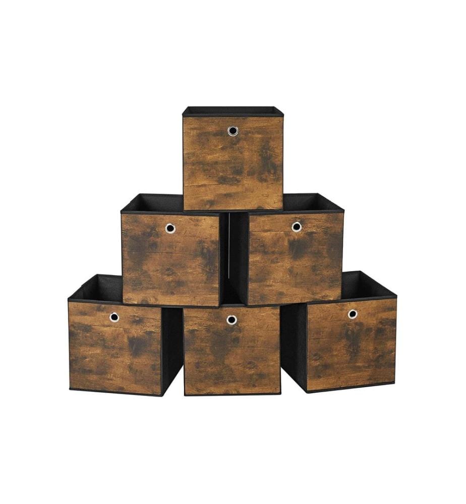 Songmics - Boîte de rangement Lot de 6 Noir