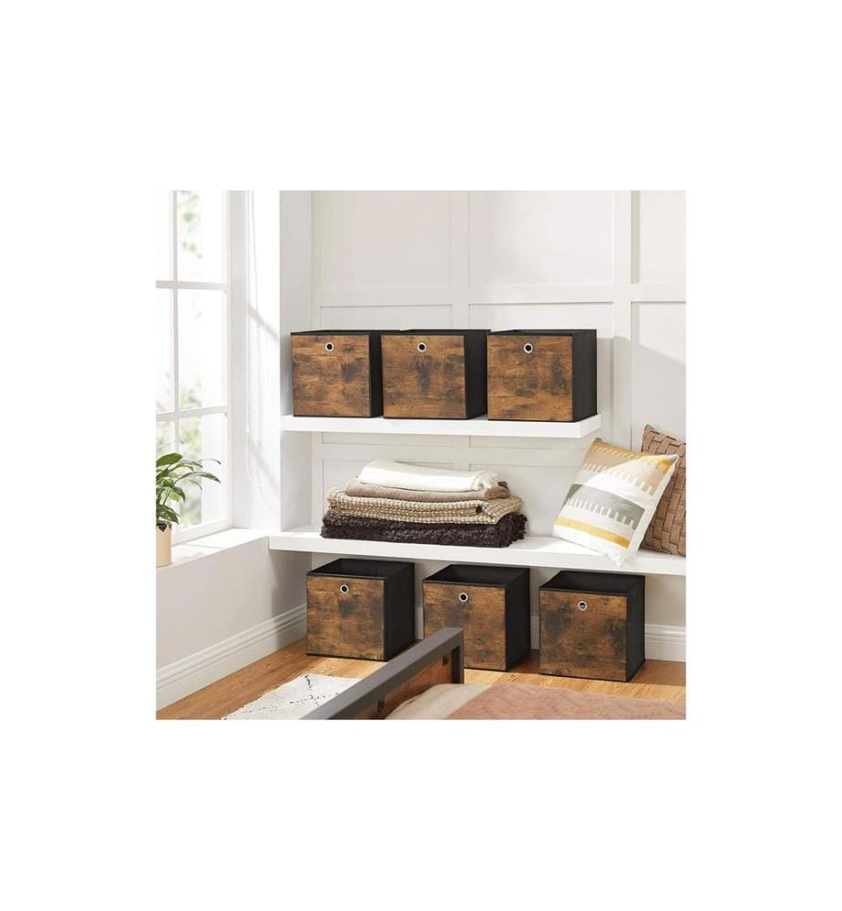 Songmics - Boîte de rangement Lot de 6 Noir