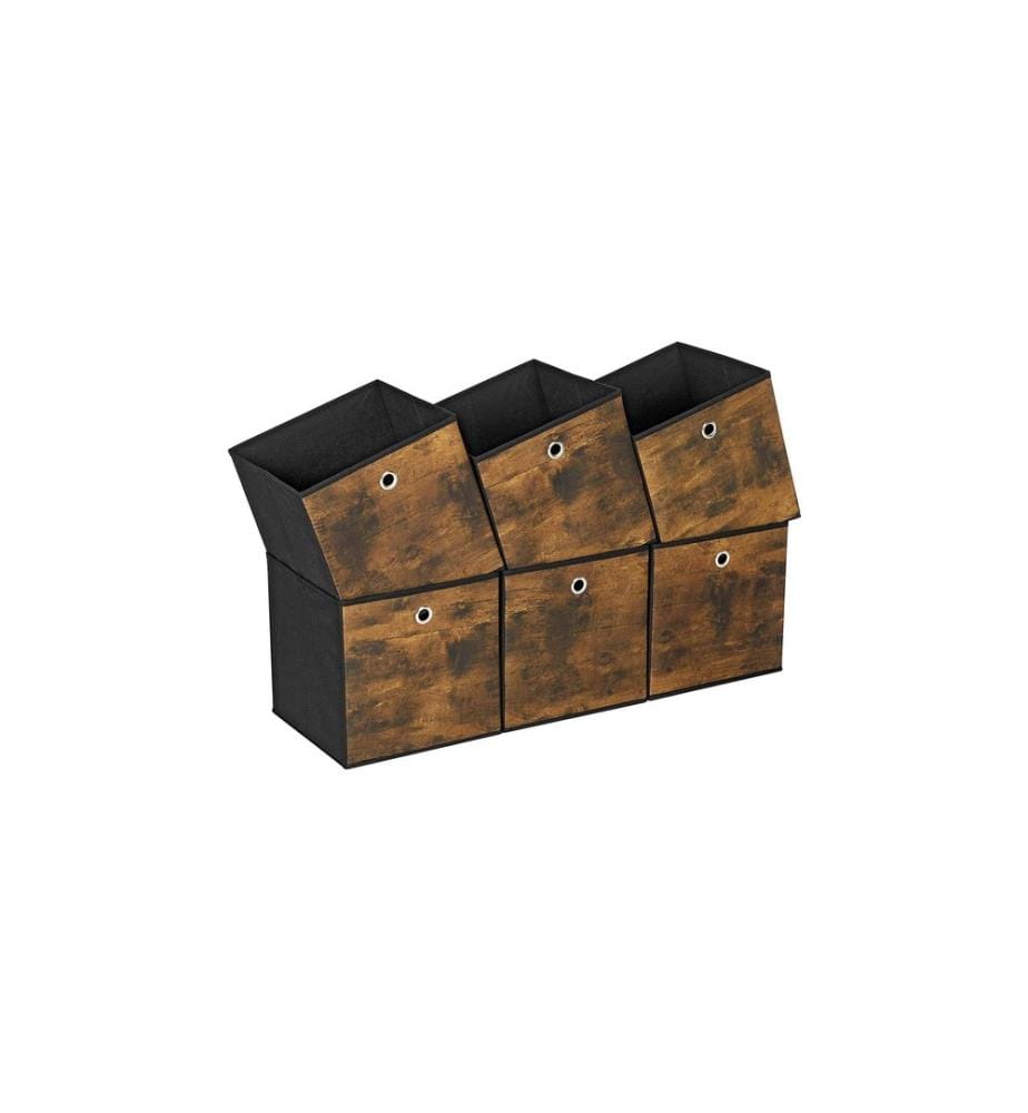 Songmics - Boîte de rangement Lot de 6 Noir