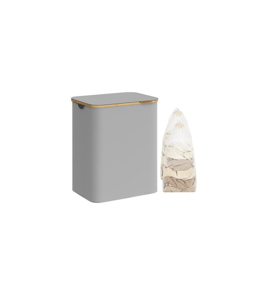 Songmics - Corbeille à linge pliable avec 2 compartiments 130 l, Gris