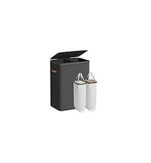 Songmics - Corbeille à linge avec 2 compartiments 170 l, Gris