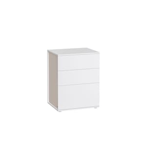 Songmics - Table de nuit avec 3 tiroirs 45 x 58.7 cm, Blanc