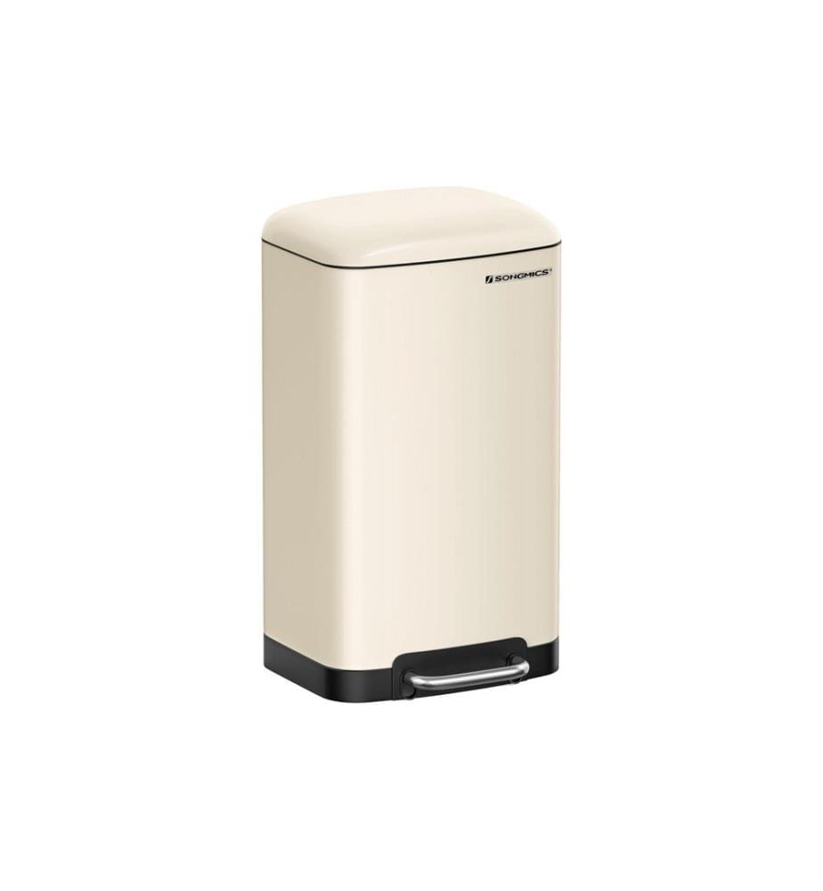 Songmics - Abfalleimer mit Inneneimer 30 l, Crème