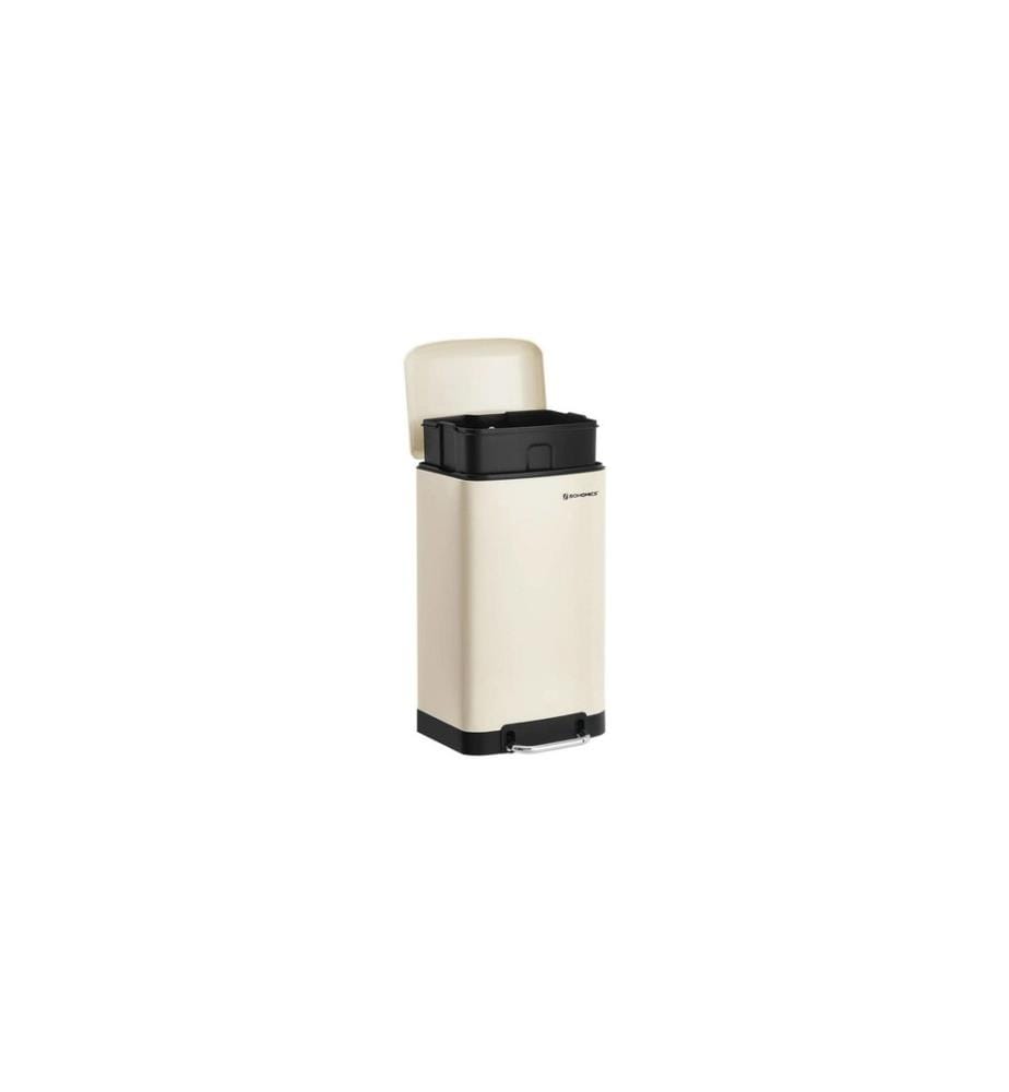 Songmics - Abfalleimer mit Inneneimer 30 l, Crème