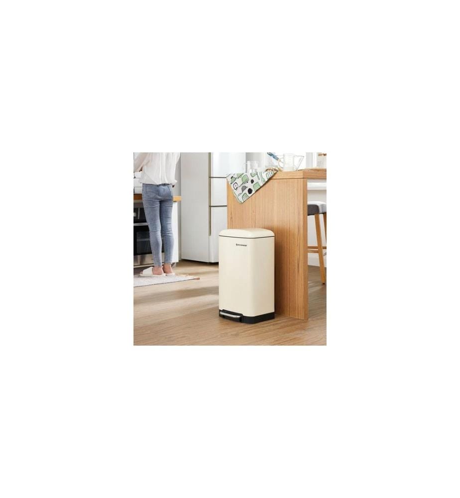 Songmics - Abfalleimer mit Inneneimer 30 l, Crème