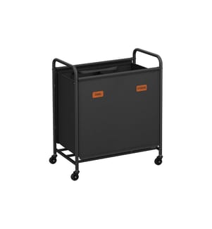Songmics - Corbeille à linge avec roues 140 l, Noir