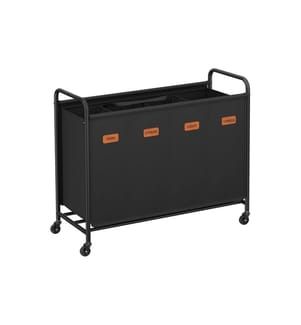 Songmics - Wäschekorb  mit Rädern 200 l, Schwarz
