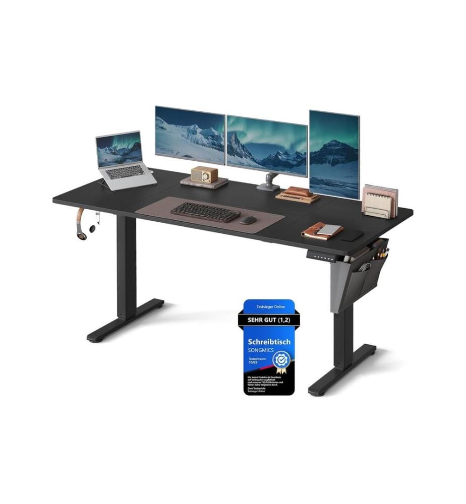 Songmics - Table haute Vasagle réglable en hauteur noir, 72-118 cm