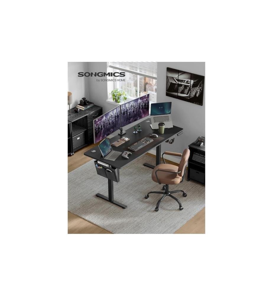 Songmics - Table haute Vasagle réglable en hauteur noir, 72-118 cm