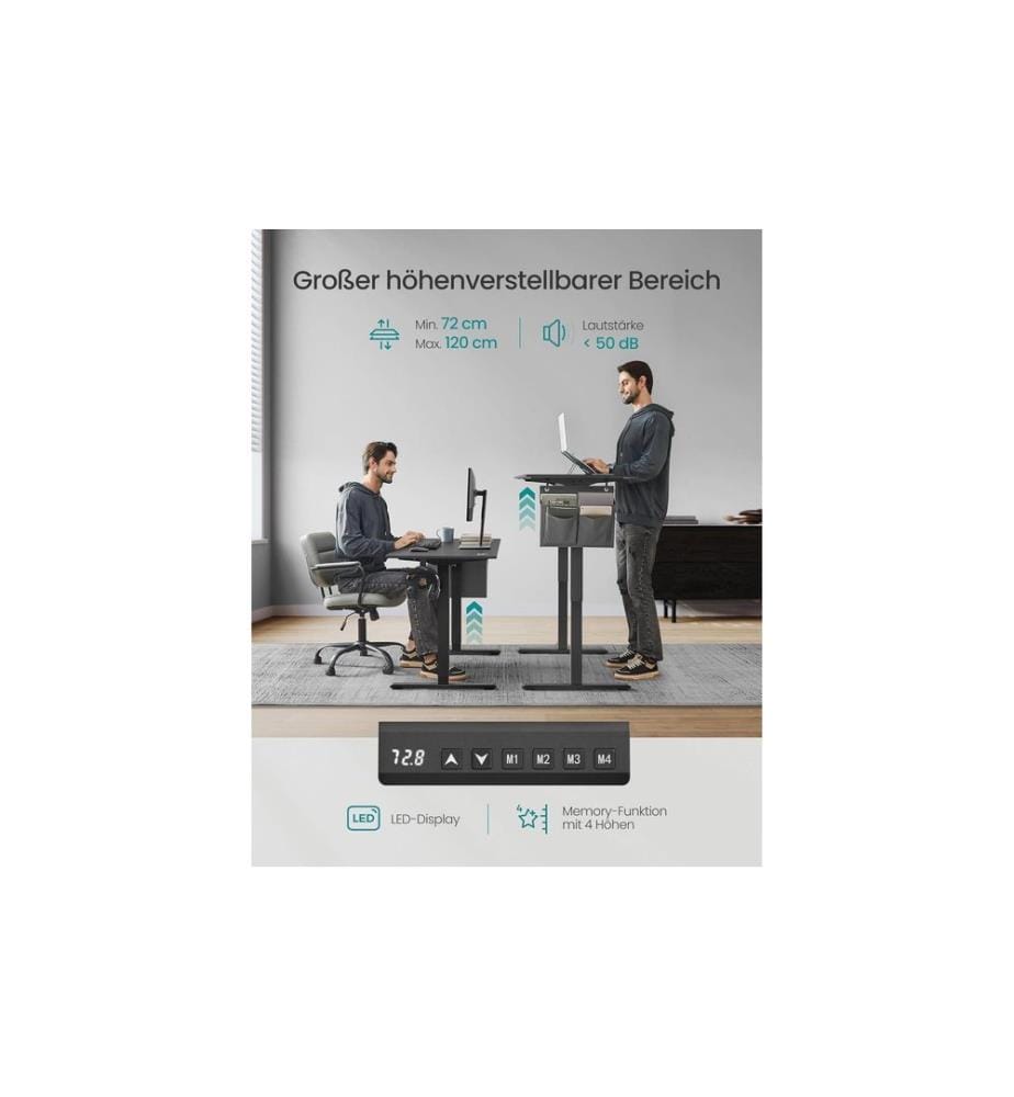 Songmics - Table haute Vasagle réglable en hauteur noir, 72-118 cm