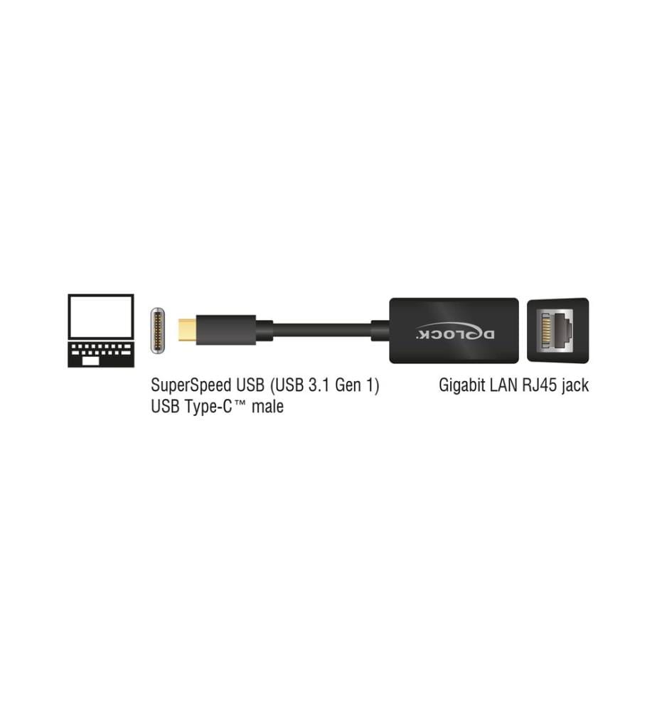 DELOCK - Netzwerk-Adapter 1 Gbps USB Typ-C