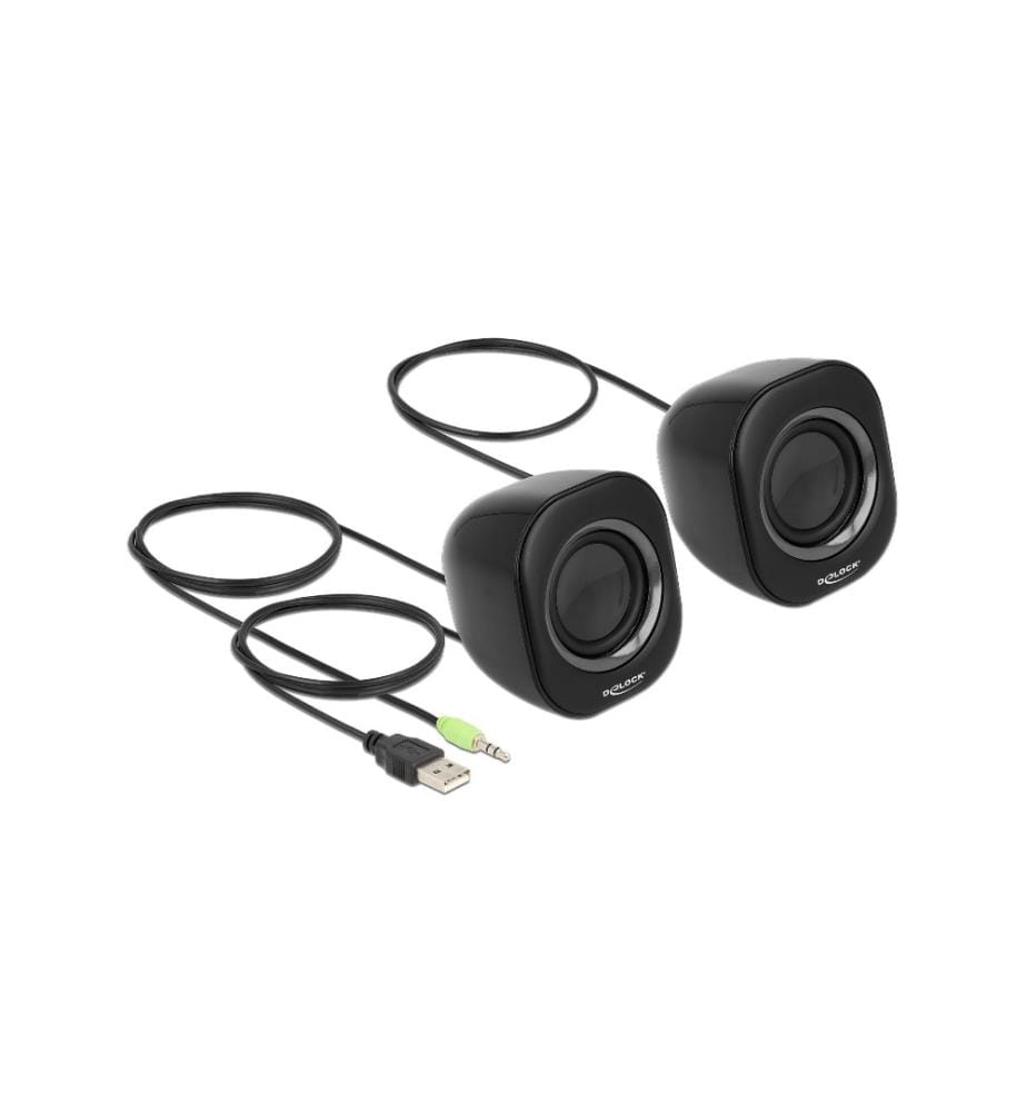 DELOCK - PC-Lautsprecher Mini Stereo 3.5 mm Klinke, USB-Strom