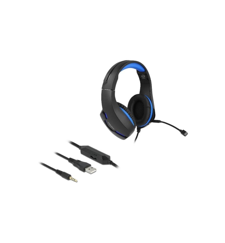 DELOCK - Headset Gaming Over-Ear LED für PC,Notebook,Konsolen Schwarz