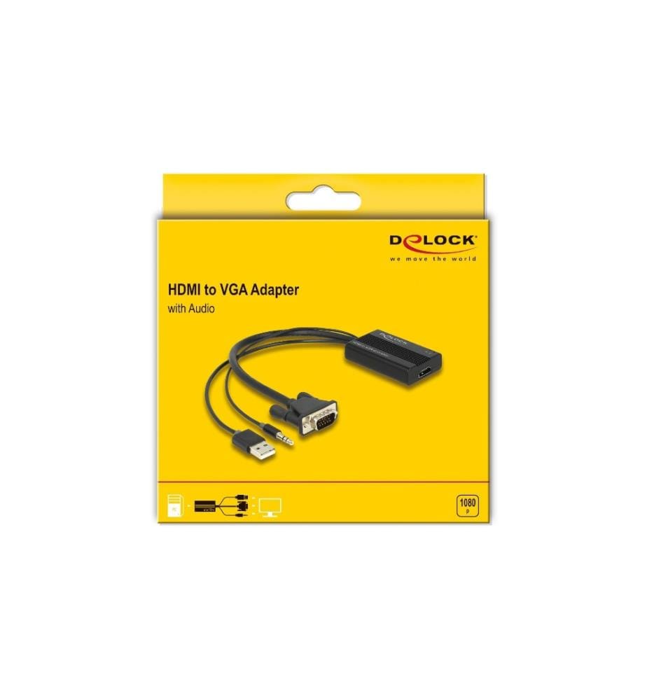 DELOCK - Adapter mit Audio HDMI - VGA