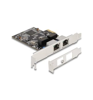 DELOCK - Netzwerkkarte 2xRJ45 Gigabit PCI-Express x1