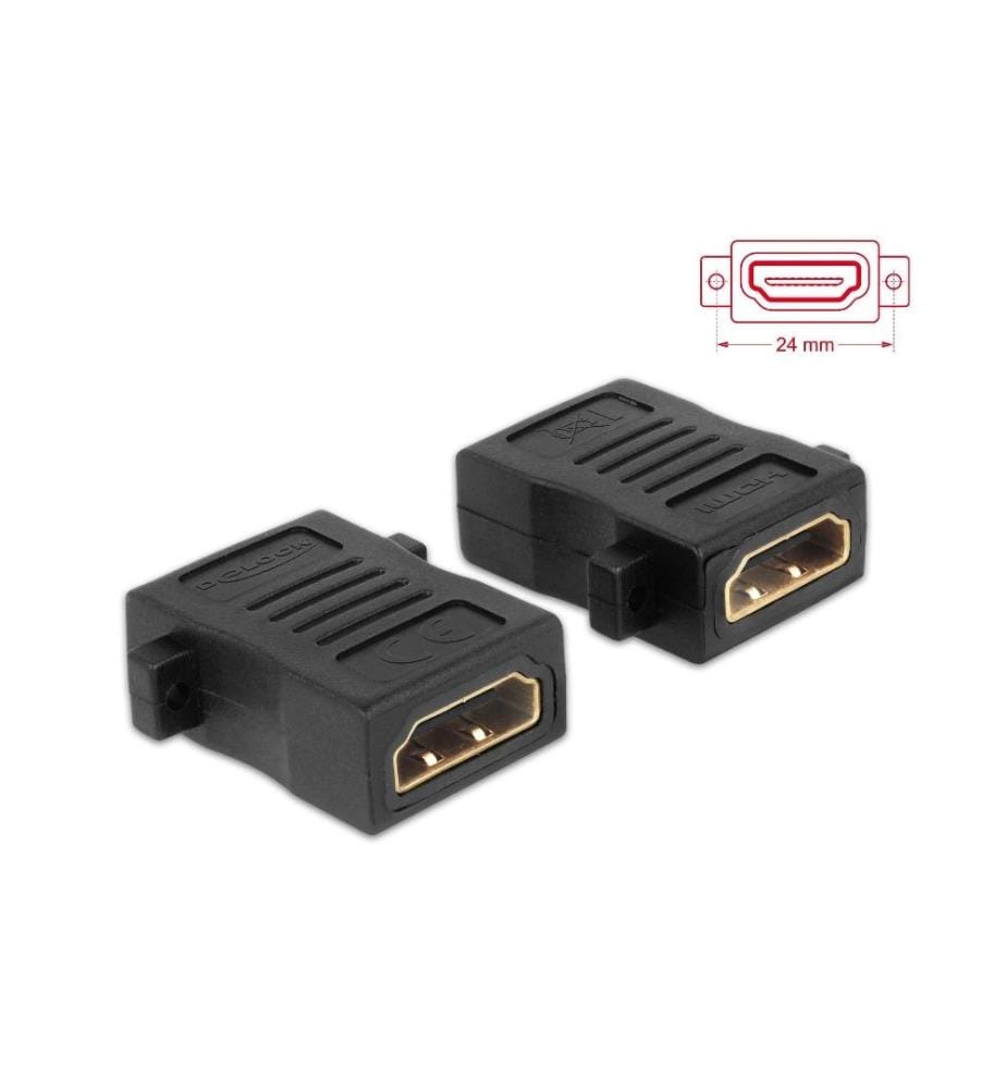 DELOCK - Adapter HDMI - HDMI, mit Schraubanschluss, 1 Stück