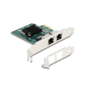 DELOCK - Carte réseau 2x RJ45 Gigabit, PCI-Express x1
