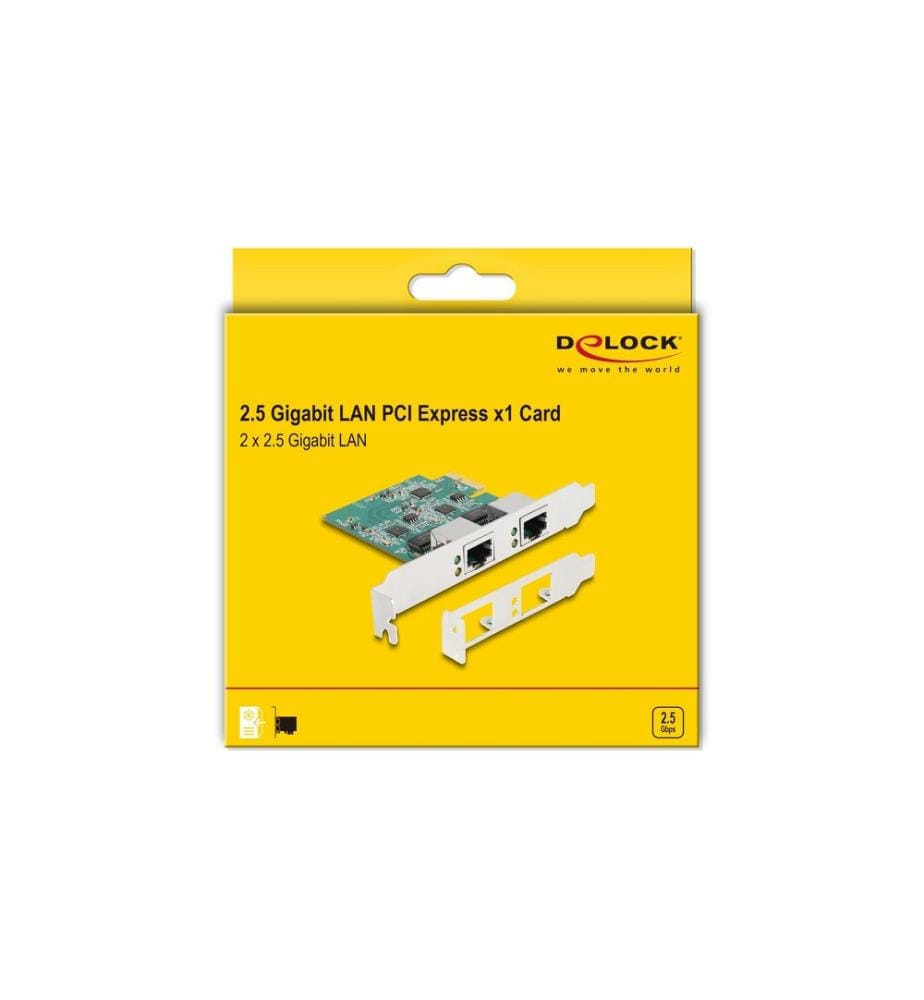 DELOCK - Netzwerkkarte 2x RJ45 2.5 Gbps PCI-Express x1