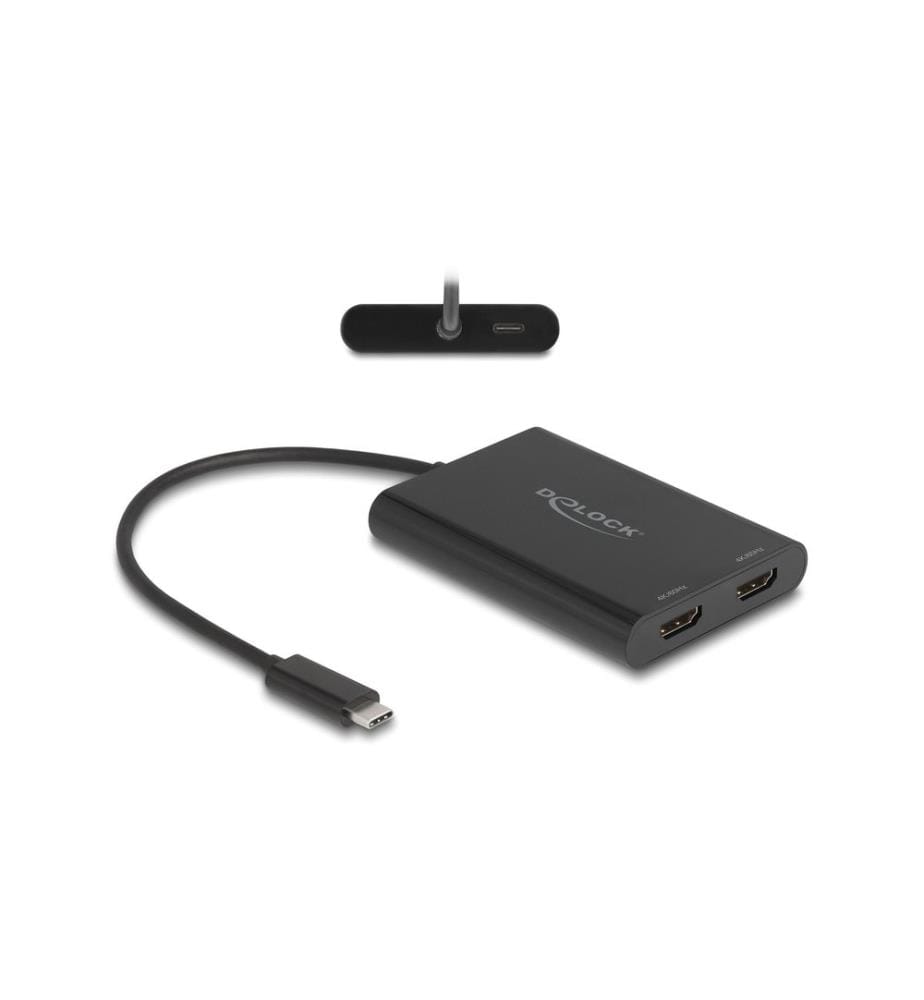 DELOCK - Multiadapter USB-C zu 2 x HDMI 4K 60Hz Schwarz