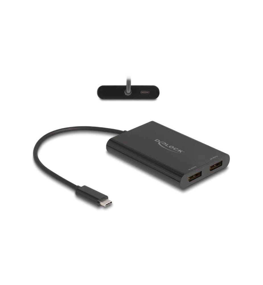 DELOCK - Multiadapter USB-C zu 2 x DisplayPort 4K 60Hz Schwarz