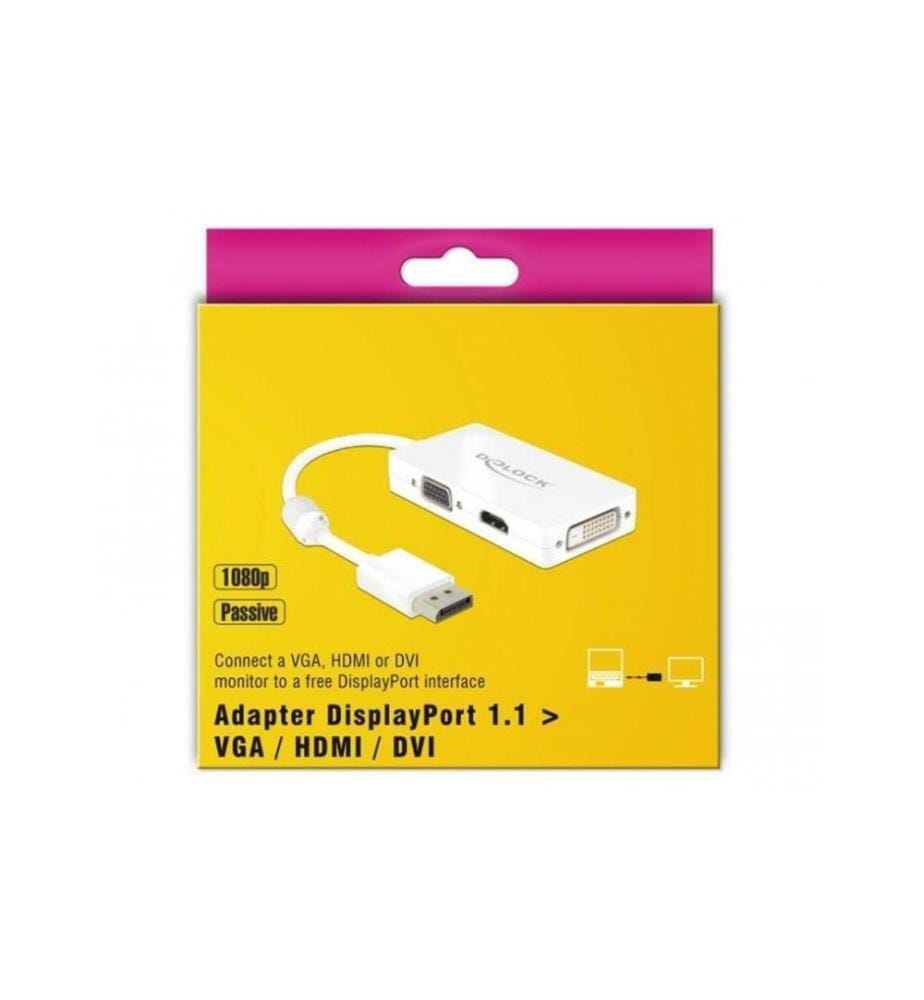 DELOCK - Adapter DisplayPort - HDMI/VGA/DVI-D
