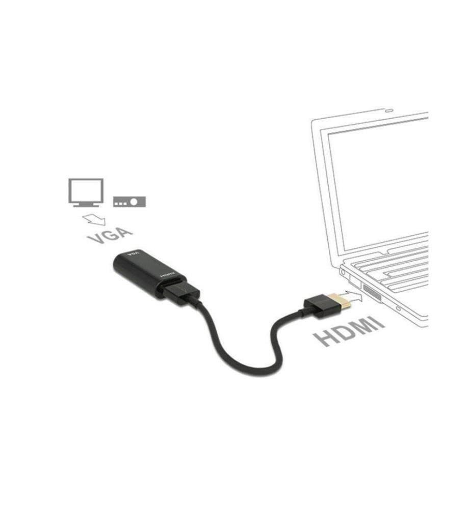 DELOCK - Adapterkabel HDMI, VGA Metalgehäuse, Schwarz